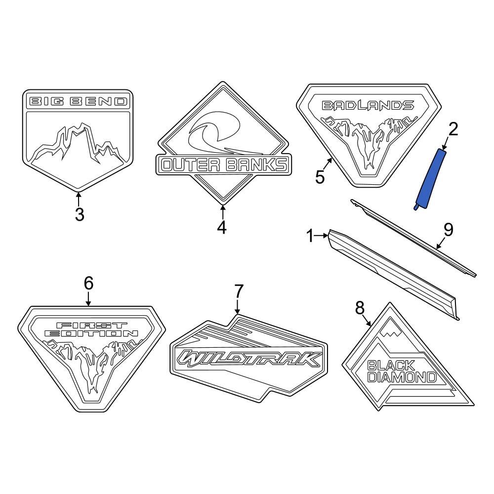 Ford OE M1PZ7820555AB Front Left Door Applique