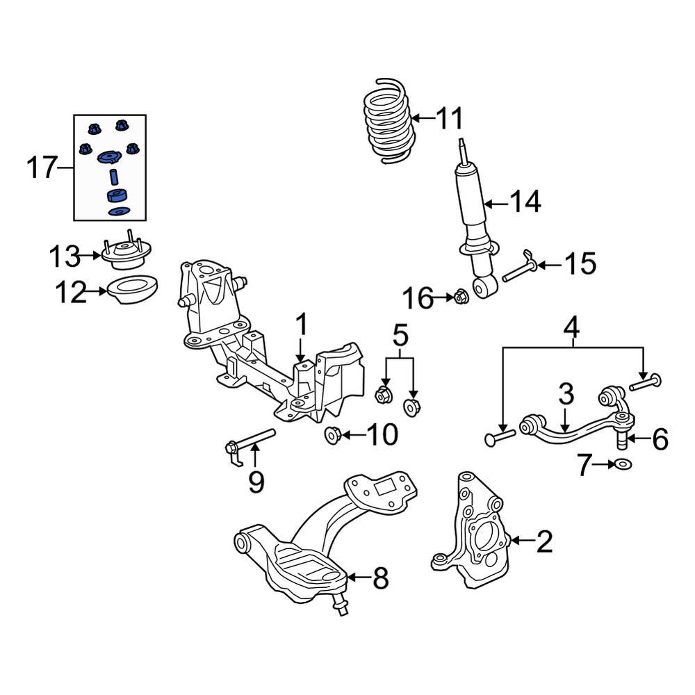 Ford OE 6W1Z18198AA Front Suspension Strut Rod Kit