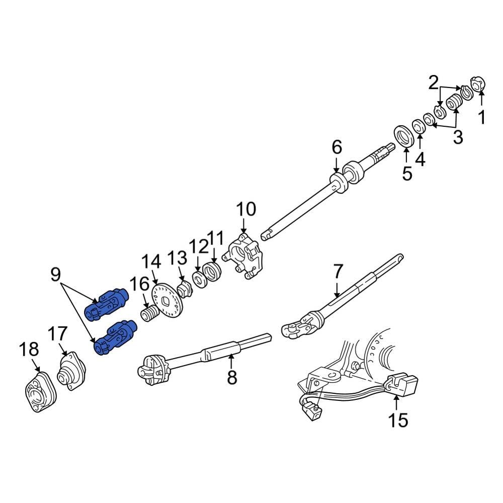 Ford OE F7DZ3N725AA Steering Shaft Universal Joint
