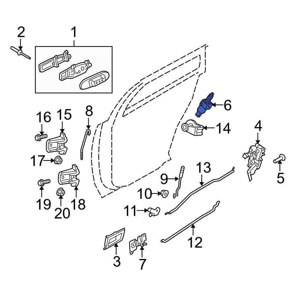 Ford OE 5W1Z54218A42AA Front Right Door Lock Actuator Motor