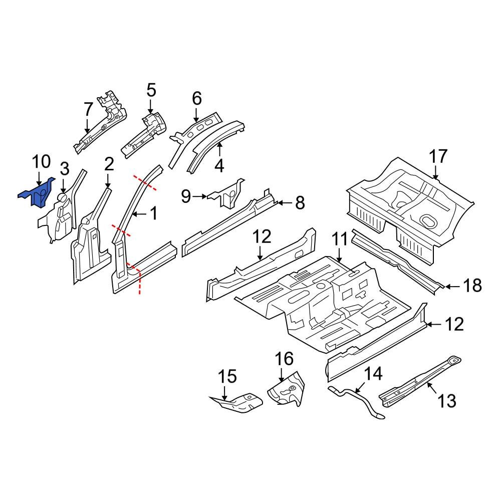 Ford OE 5R3Z6302733AA - Left Rocker Panel Bracket