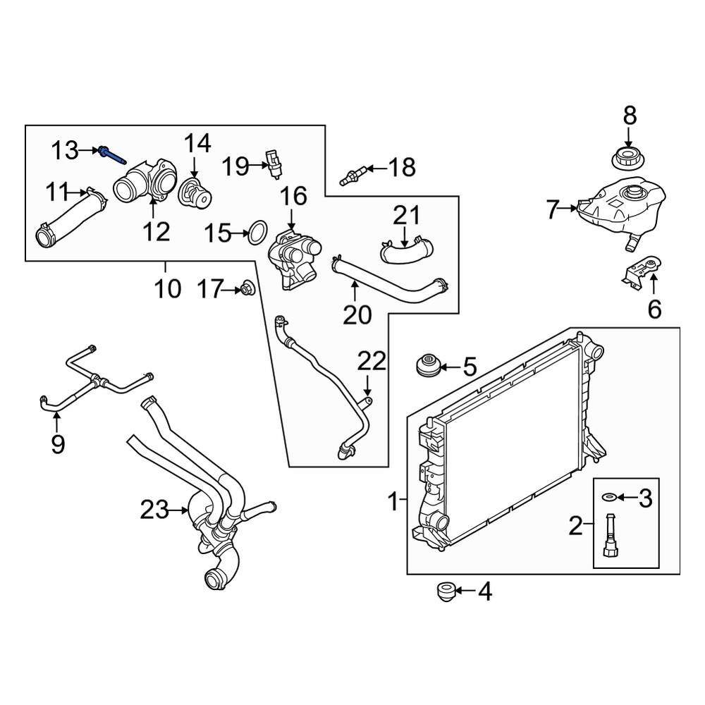 Ford OE N605893S437 Engine Coolant Thermostat Housing Bolt