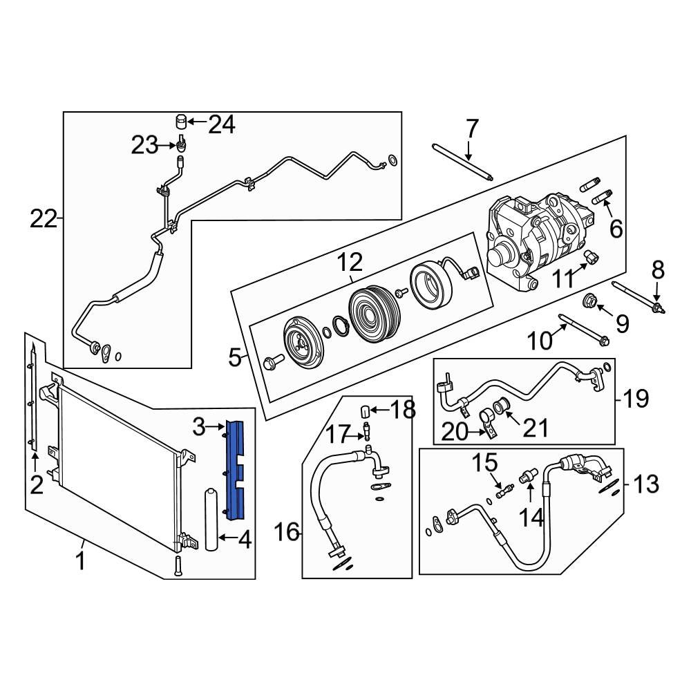 Ford OE AR3Z19E572A Left A/C Condenser Seal
