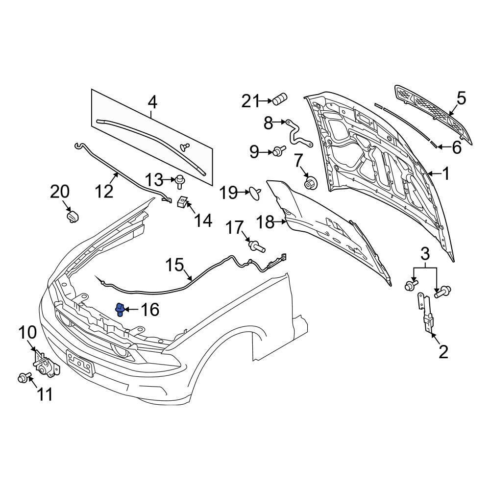 Ford OE W715544S300 Hood Release Cable Clip