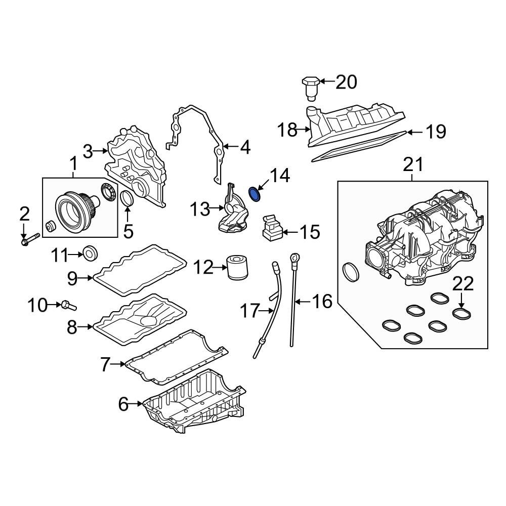 Ford OE 3L2Z6L621AA Engine Oil Filter Adapter Seal