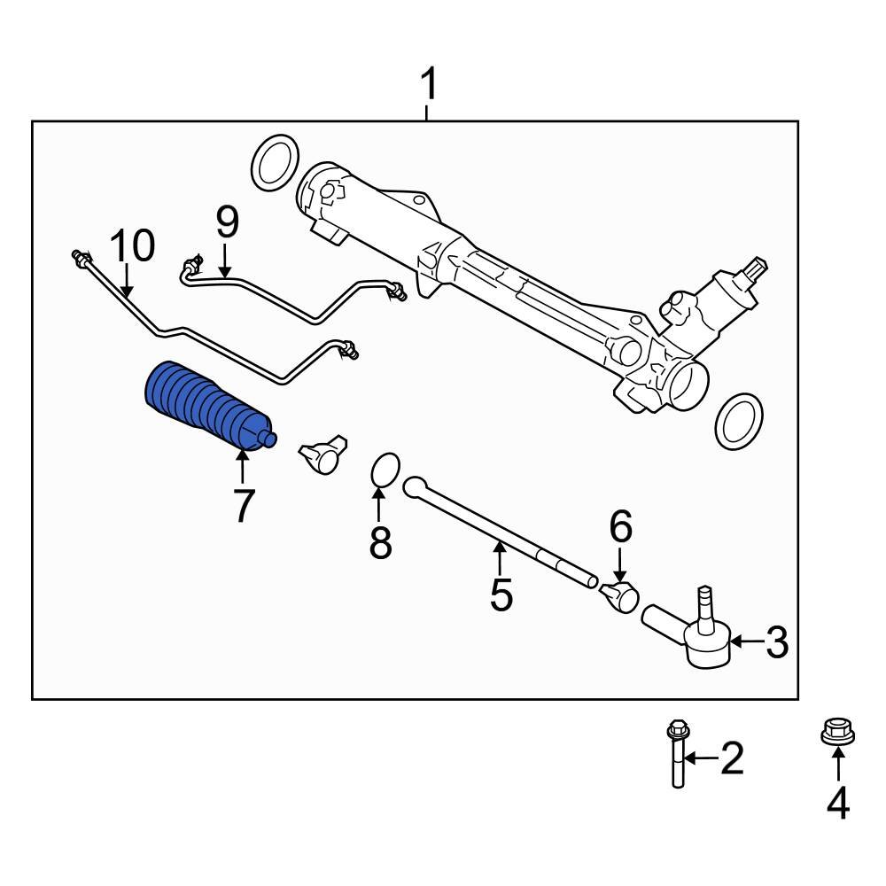 Ford OE 9R3Z3K661B Rack and Pinion Bellows