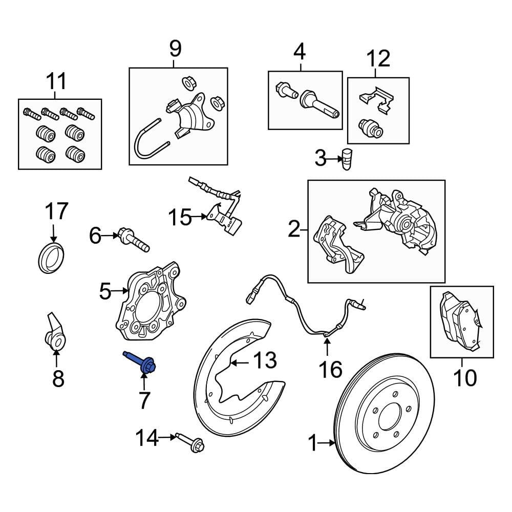 Ford OE W712214S439 Rear Outer Disc Brake Caliper Anchor Plate Bolt