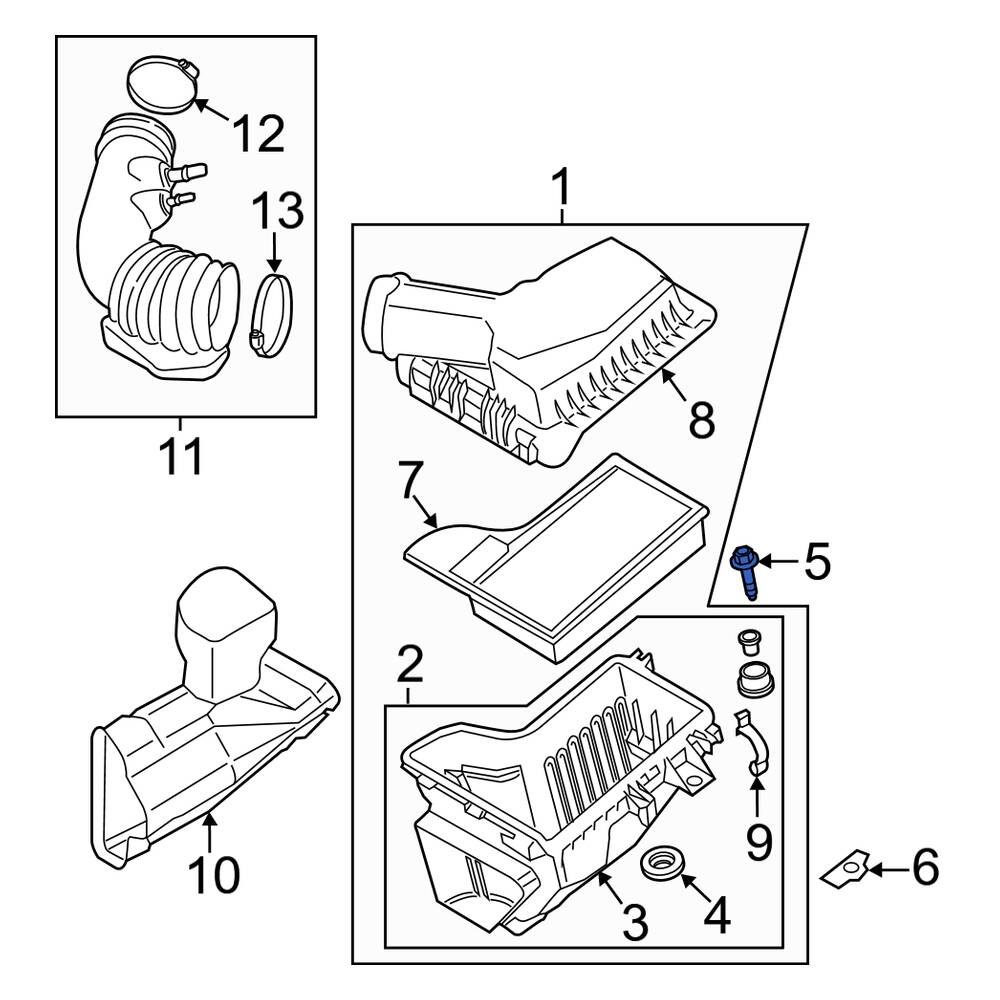 Ford OE W505427S307 Air Filter Housing Bolt
