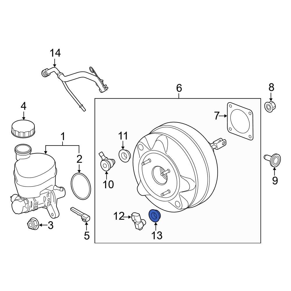 Ford OE F7UZ2B176AA Power Brake Booster Grommet