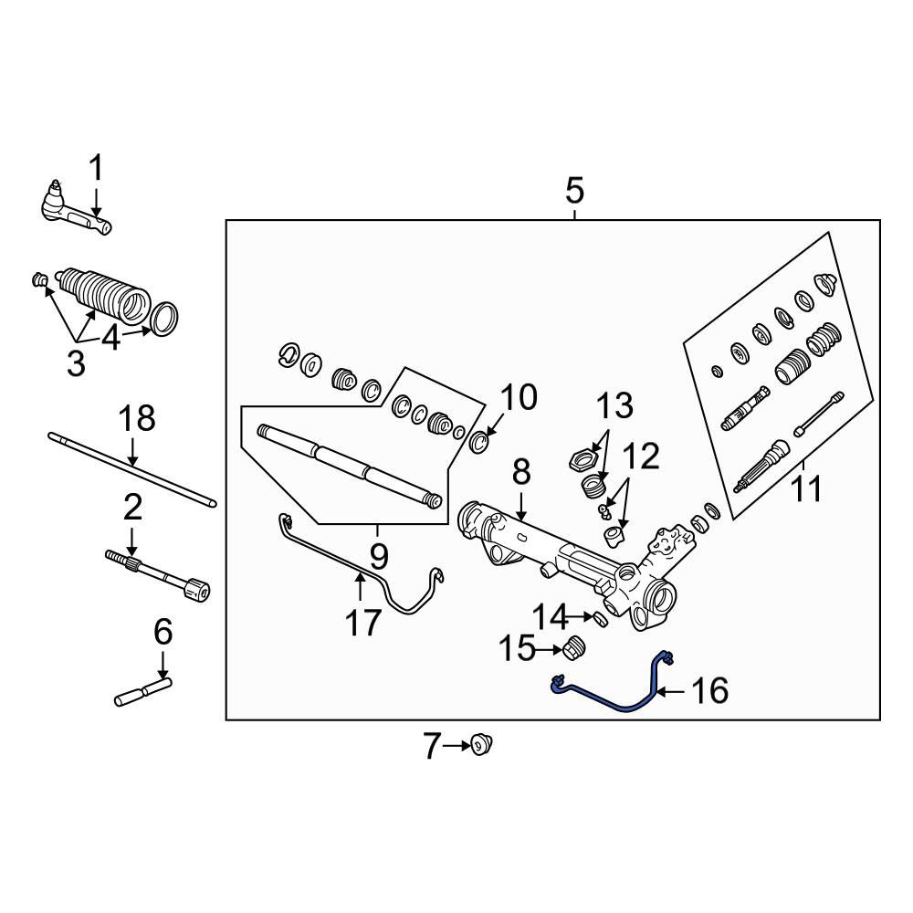 Ford OE F3LY3A717A Front Right Power Steering Line
