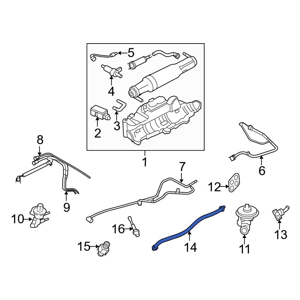 Ford OE 5F9Z9D477AA Exhaust Gas Recirculation (EGR) Tube