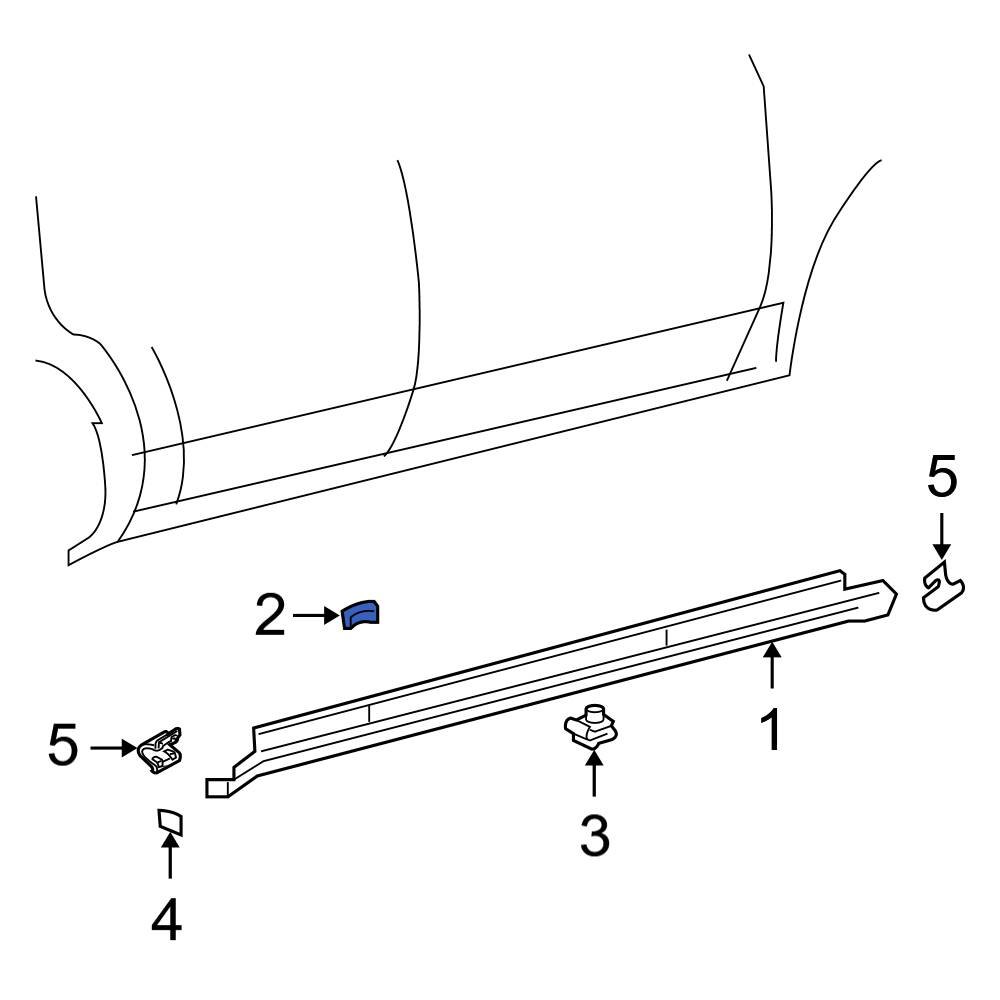 Ford OE 6G1Z5410182B Upper Rocker Panel Molding Clip