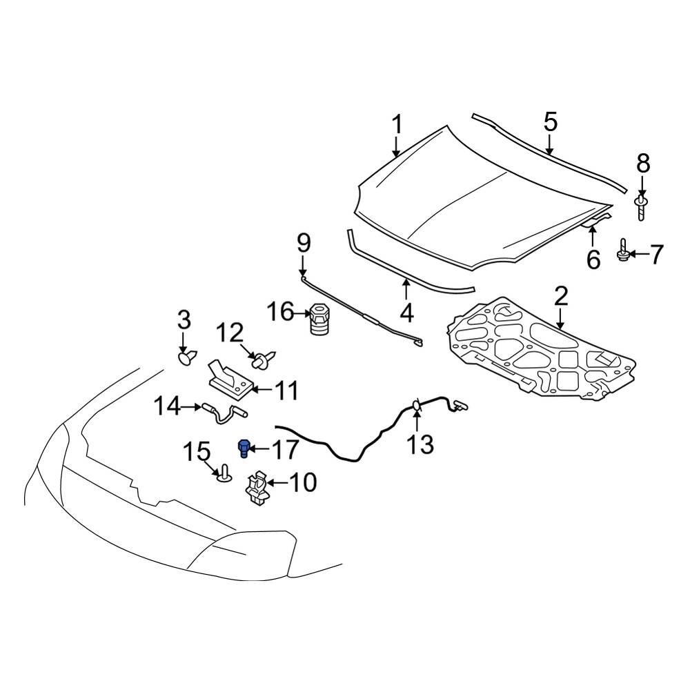 Ford OE 8G1Z16758A - Front Hood Stop Buffer