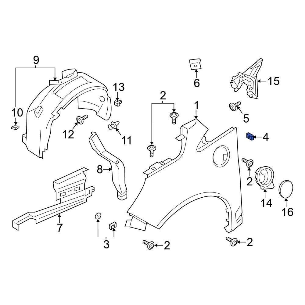 Ford OE CP9Z16C076A - Rear Fender Bracket