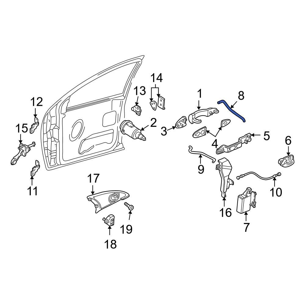 Ford OE YS4Z5422152AA Front Right Door Lock Operating Rod