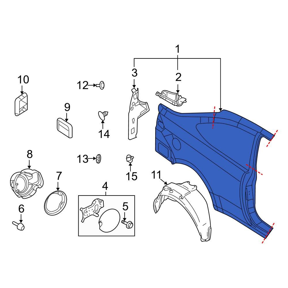 Ford OE 8S4Z6327840A Rear Right Quarter Panel