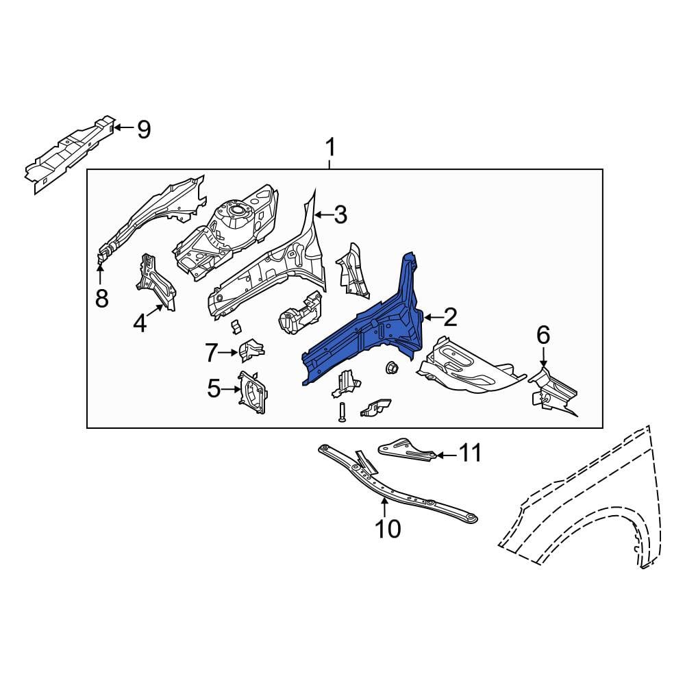 Ford OE CP9Z16054A - Front Right Inner Frame Side Member