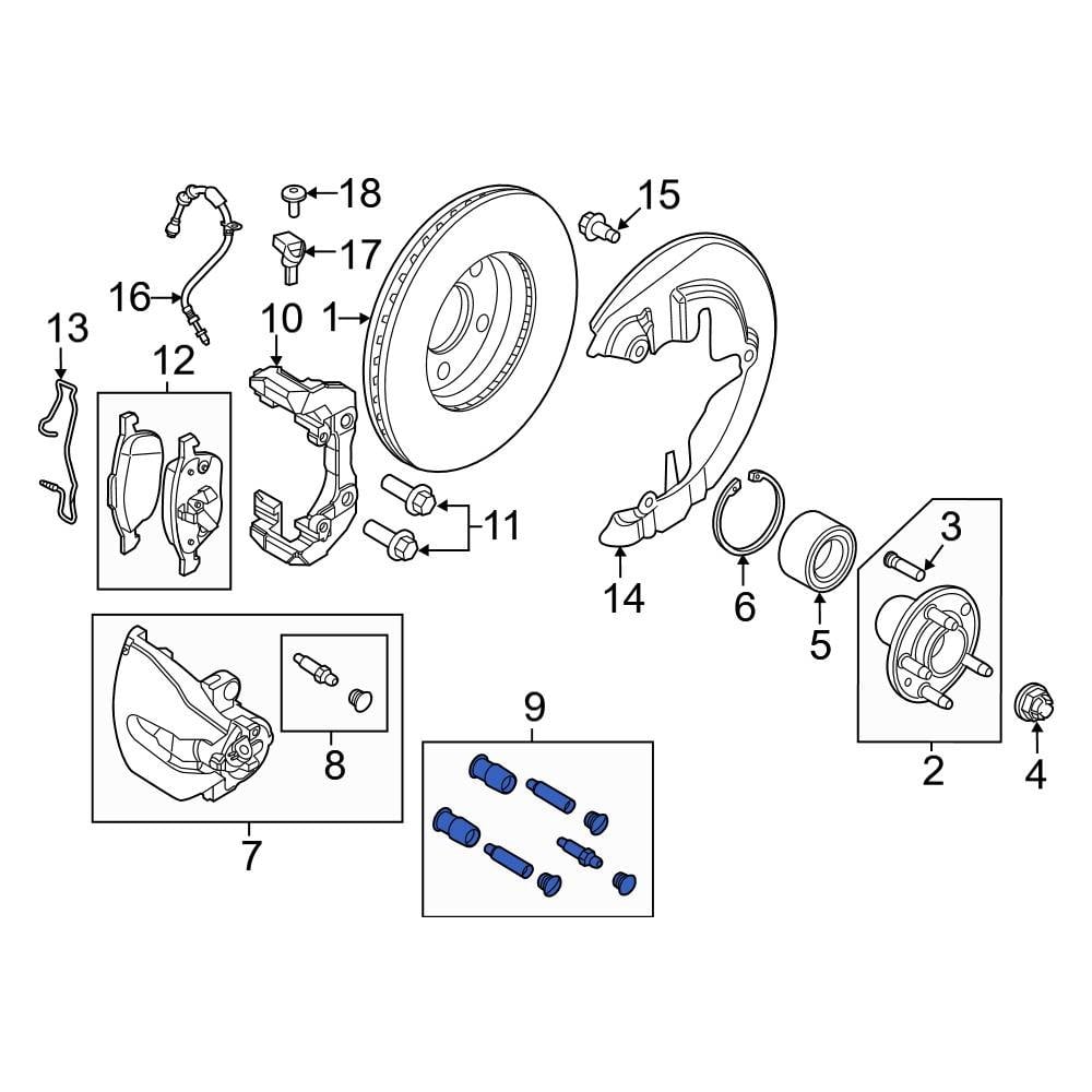 Ford OE CV6Z2C150A Rear Disc Brake Caliper Bolt Kit