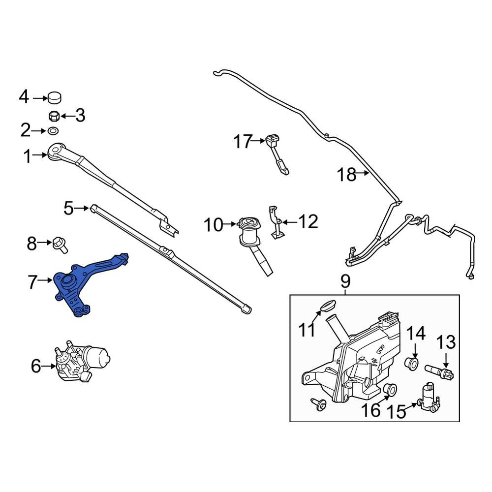 Ford OE BM5Z17566B Right Windshield Wiper Motor Bracket