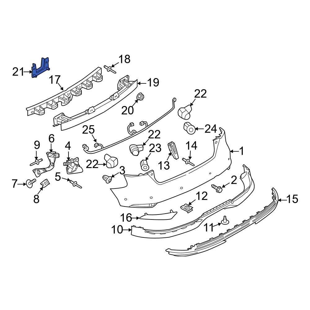 Ford Oe Cp Z B A Front Left Bumper Impact Bar Bracket