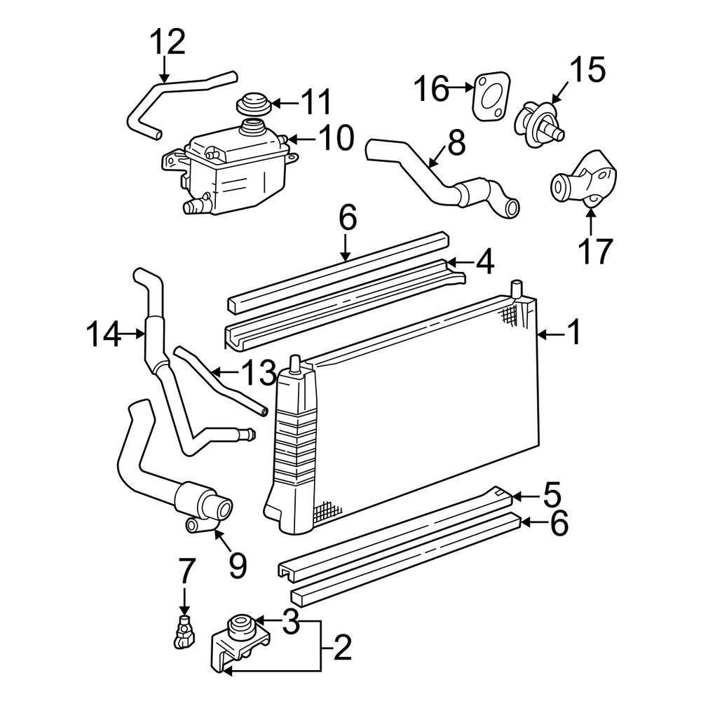 Ford OE YF1Z8075AA - Lower Engine Coolant Overflow Hose