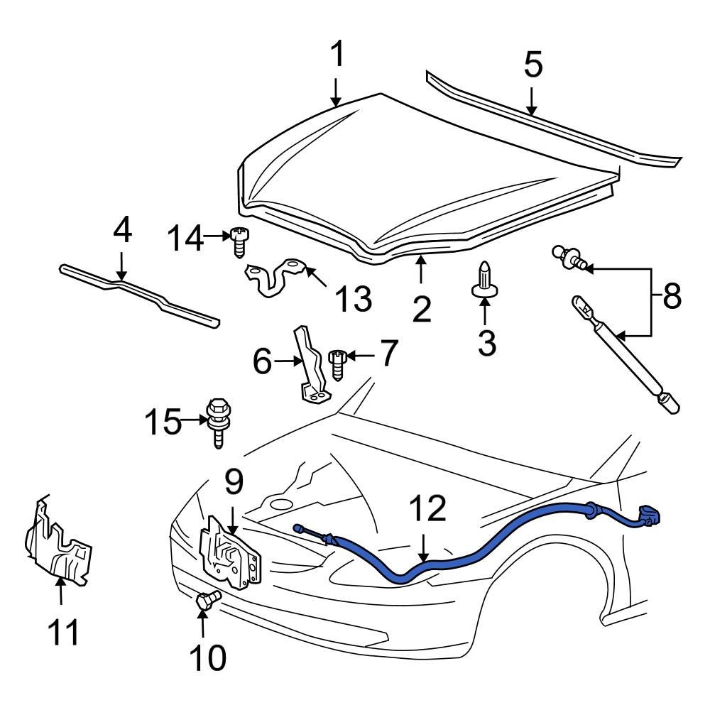 Ford OE YF1Z16916AA Front Hood Release Cable