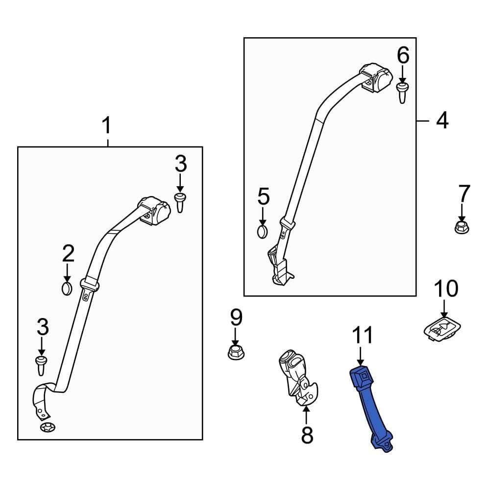 Ford OE 6L2Z78611C22AA - Center Seat Belt Extension