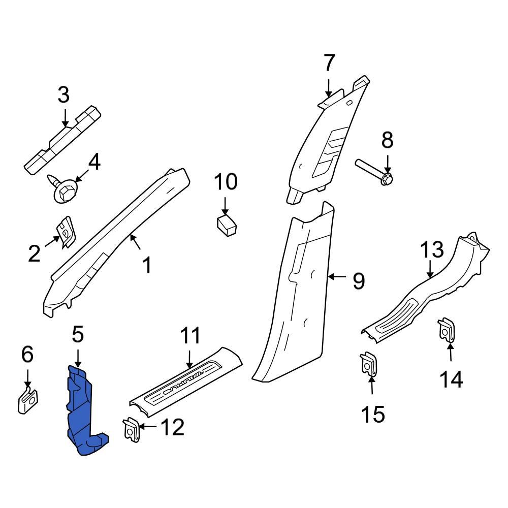 Ford OE AG1Z5402345AB Left Kick Panel Trim
