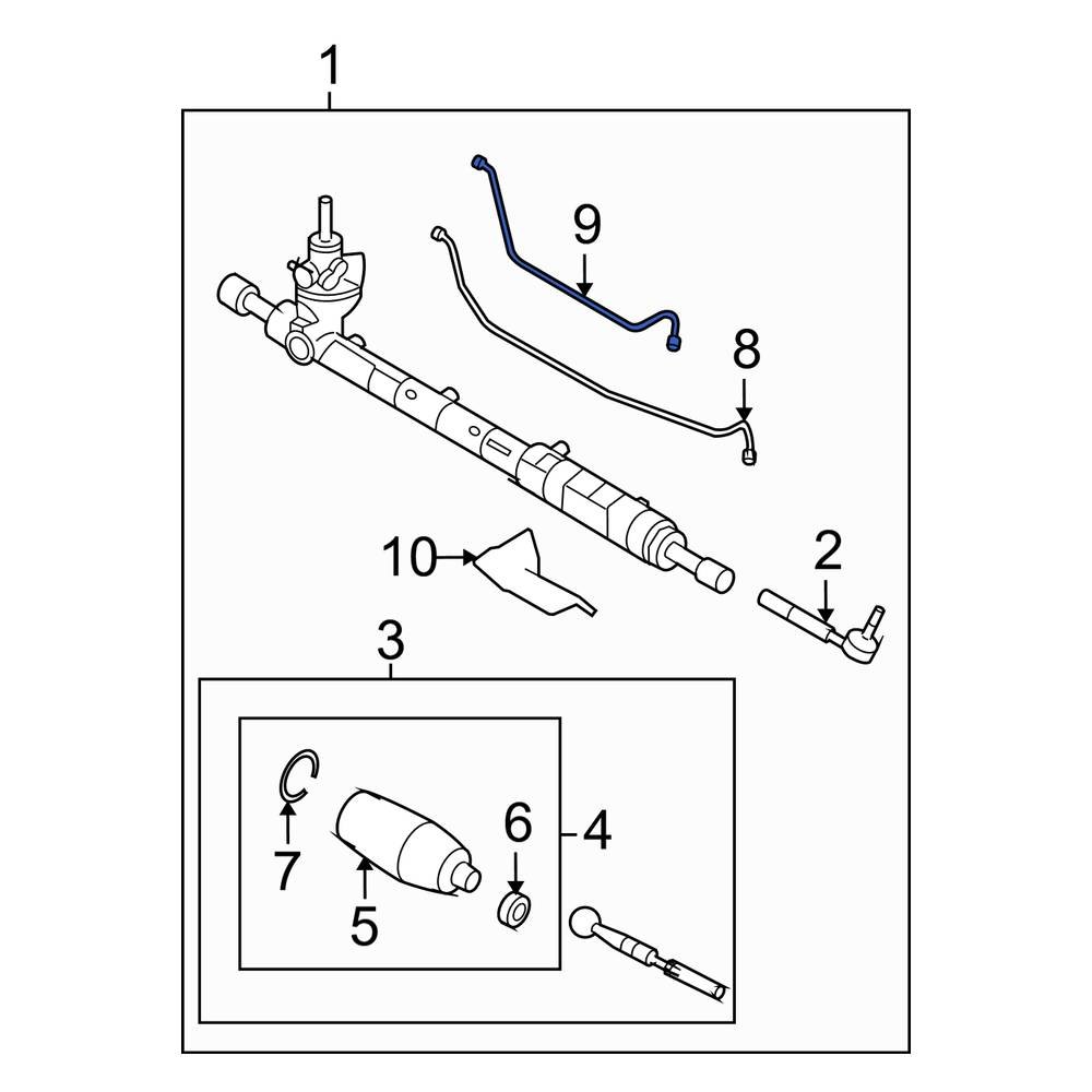 ford-oe-7h6z3a714a-front-left-power-steering-line