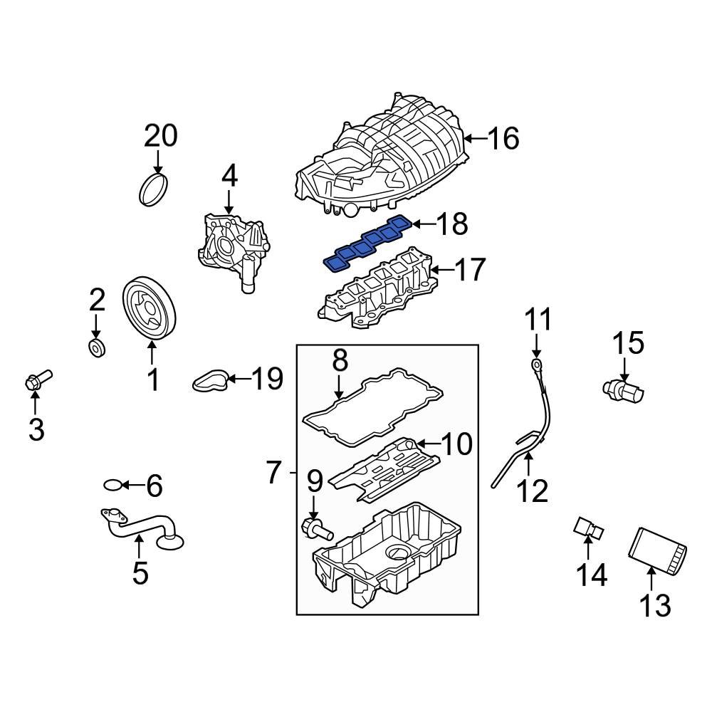 Ford OE 9L8Z9H486B Fuel Injection Plenum Gasket