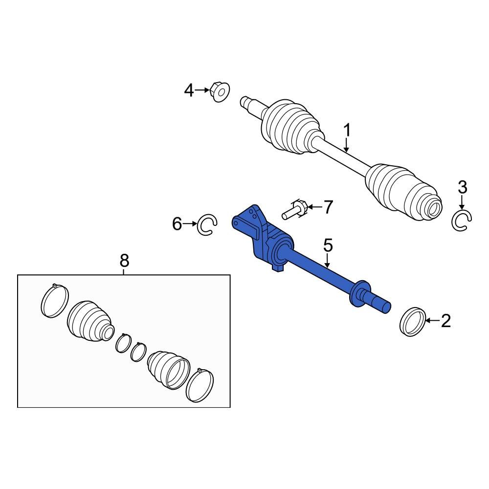 Ford OE AE5Z3A329B - Front CV Intermediate Shaft