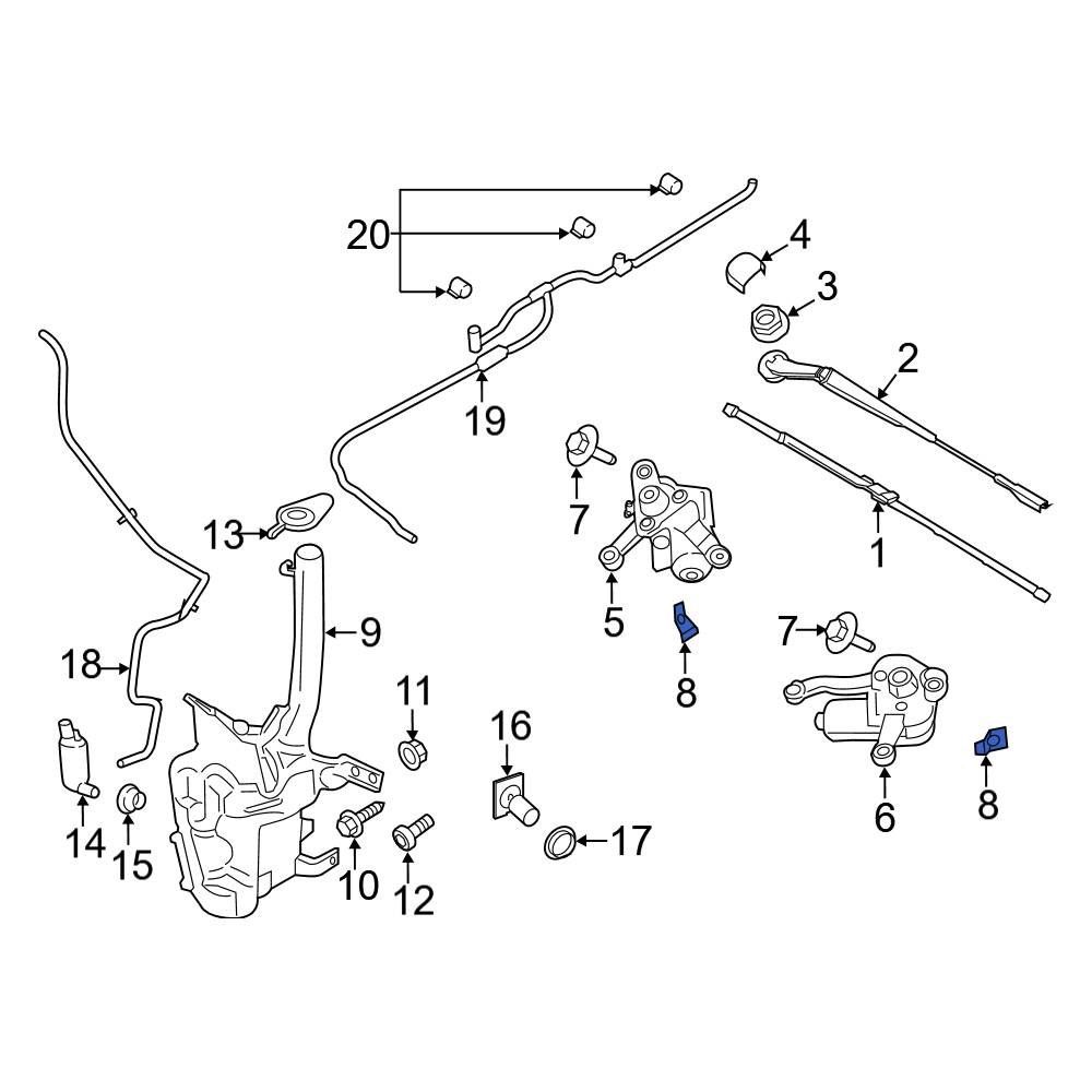 Ford OE W710611S439 Windshield Wiper Motor Nut