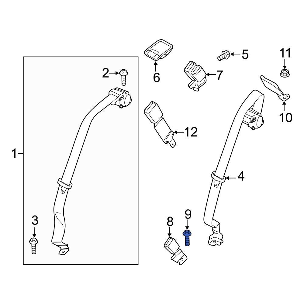 Ford OE W718401S451 Seat Belt Receptacle Bolt