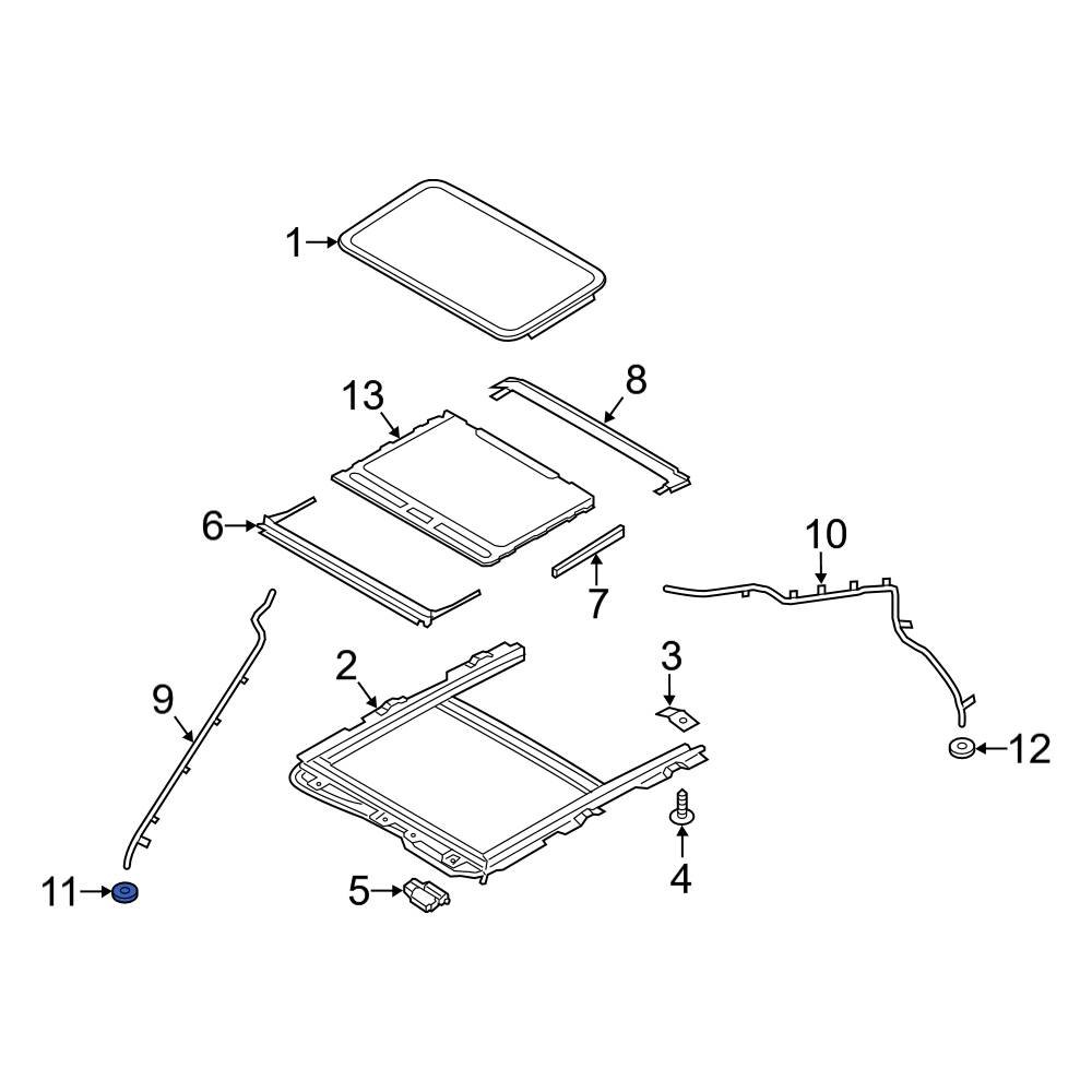 Ford OE W651013S Front Sunroof Drain Hose Grommet