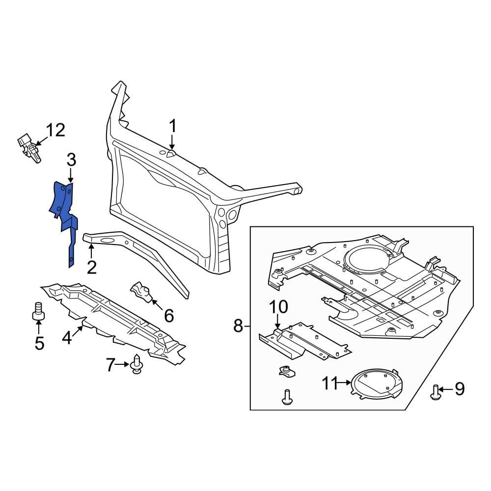 Ford OE AE5Z8311A - Front Left Upper Radiator Support Air Deflector