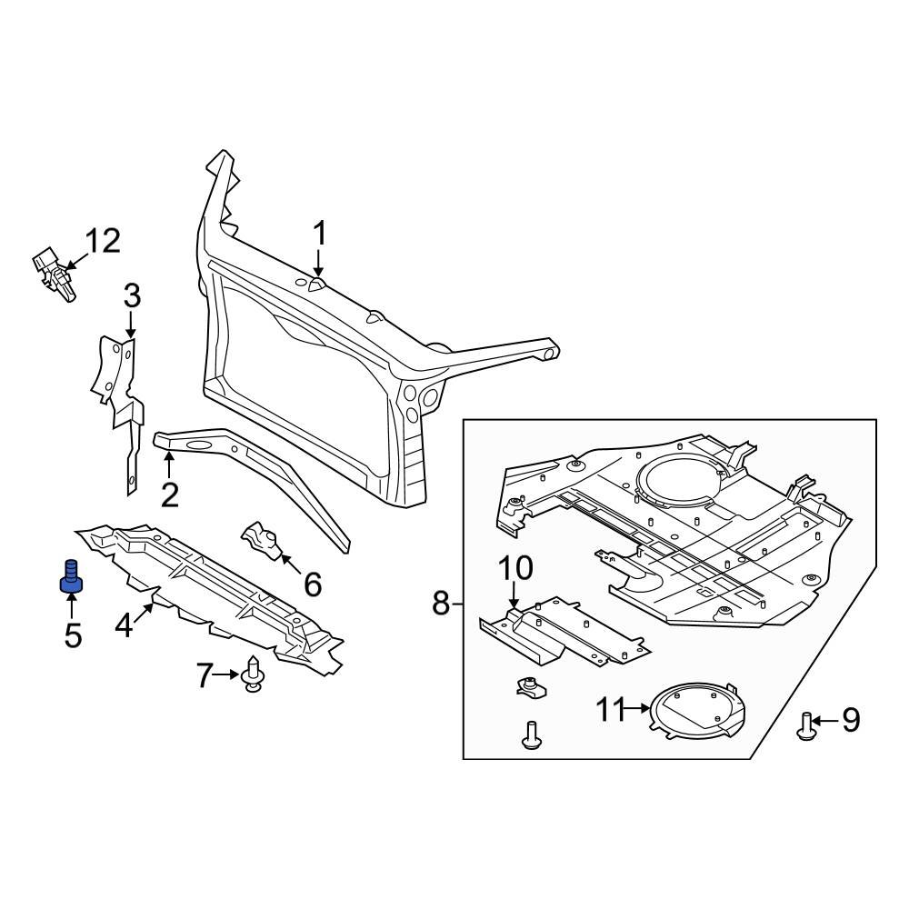 Ford OE W709976S900 - Radiator Support Air Deflector Clip