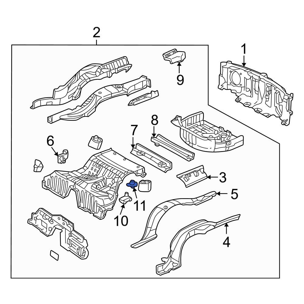 Ford OE XW4Z9D665AA Vapor Canister Bracket