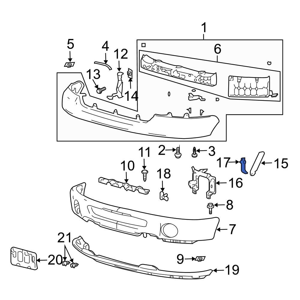 Ford OE 6L3Z16758AA - Front Bumper Face Bar Bracket