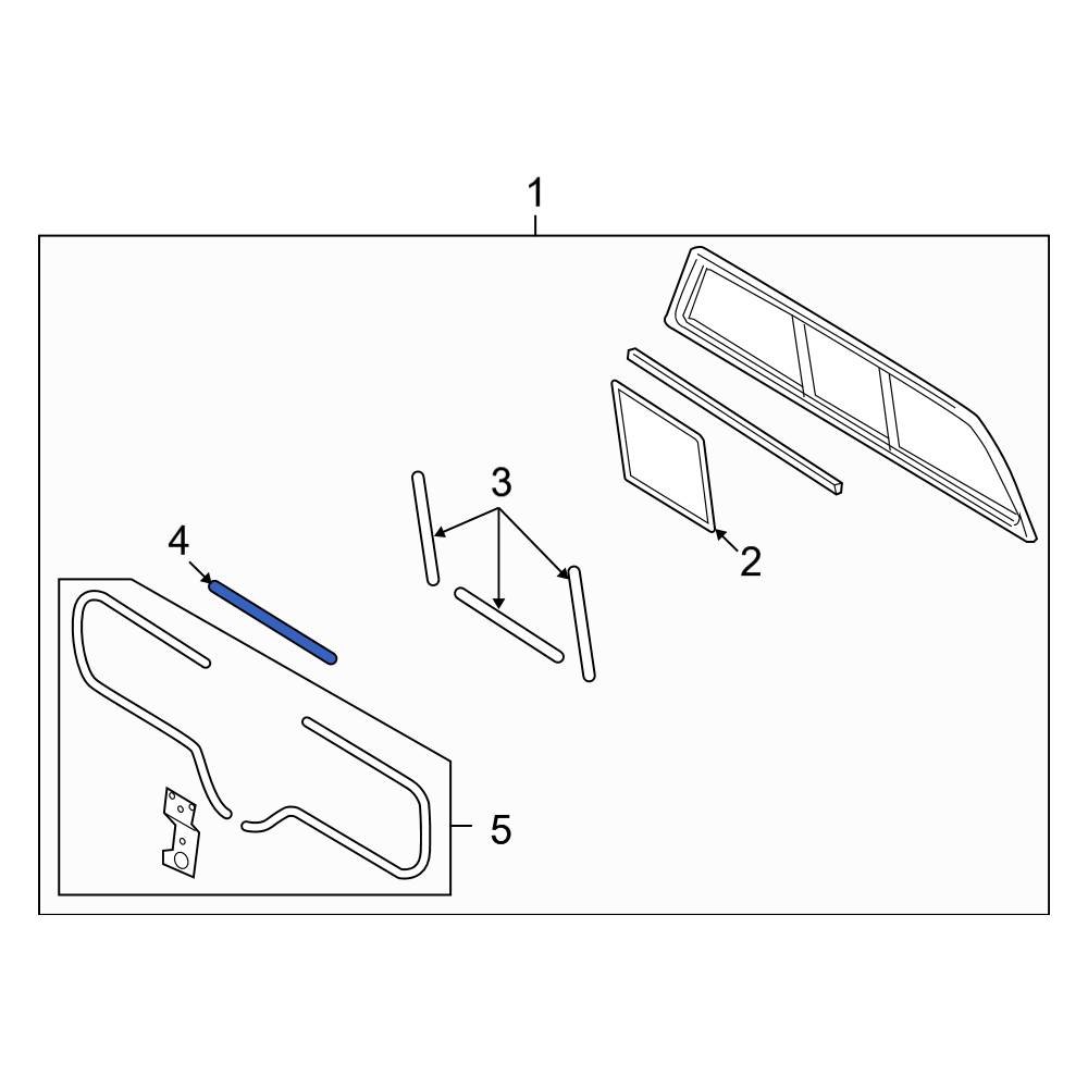 Ford OE 4L3Z15422B68AA Rear Window Regulator Guide
