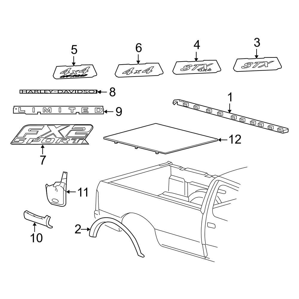 Ford OE 4L3Z9929164BAA - Rear Right Wheel Arch Molding