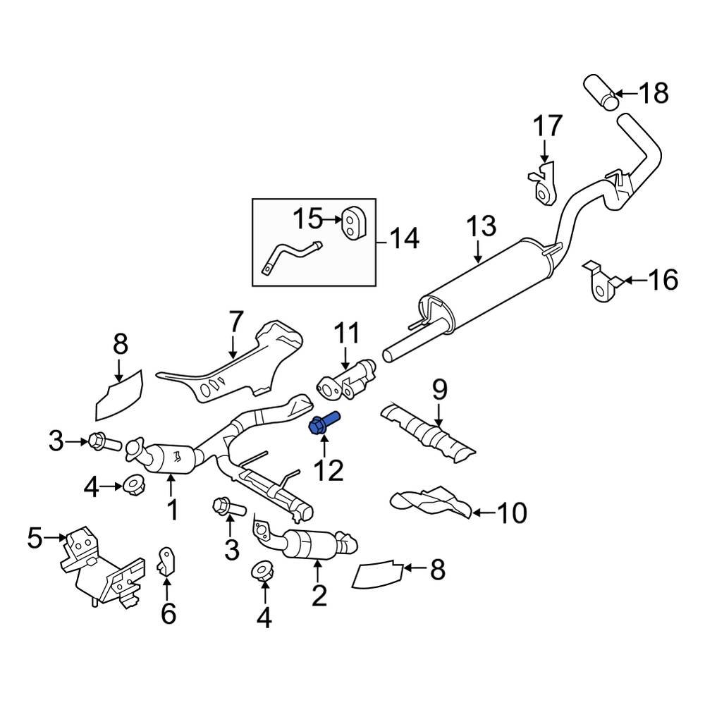 Ford OE W712773S439 Exhaust Bolt