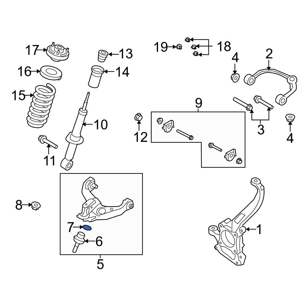 Ford OE 7L1Z3K050A Suspension Ball Joint Snap Ring