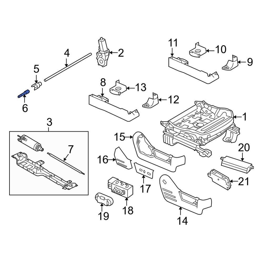 Ford OE 8A5Z54613A68C Front Power Seat Motor Drive Shaft