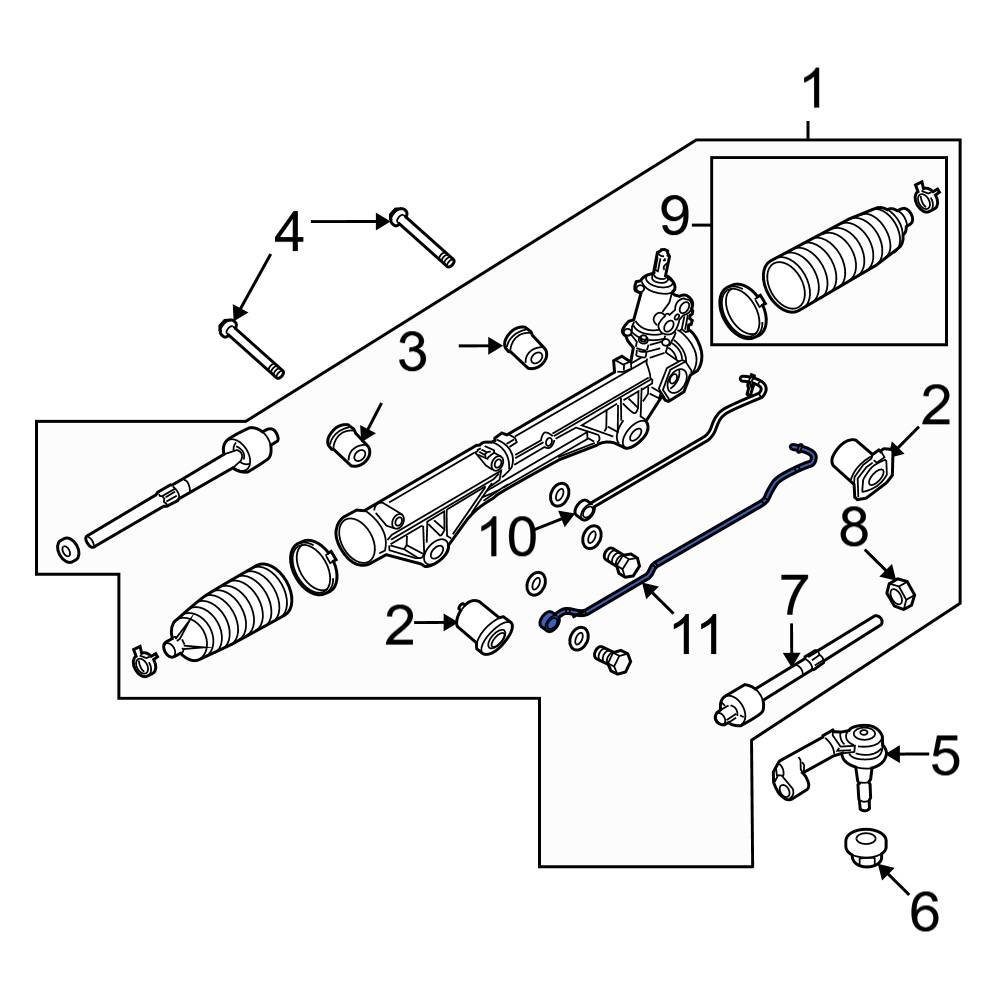 ford-oe-9l3z3a714a-front-left-power-steering-line