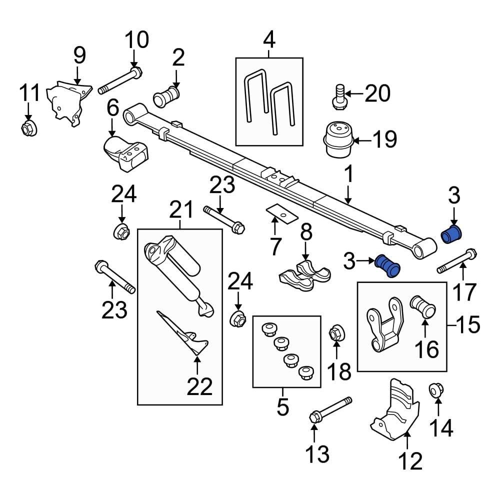 Ford OE BL3Z5781A - Rear Leaf Spring Bushing