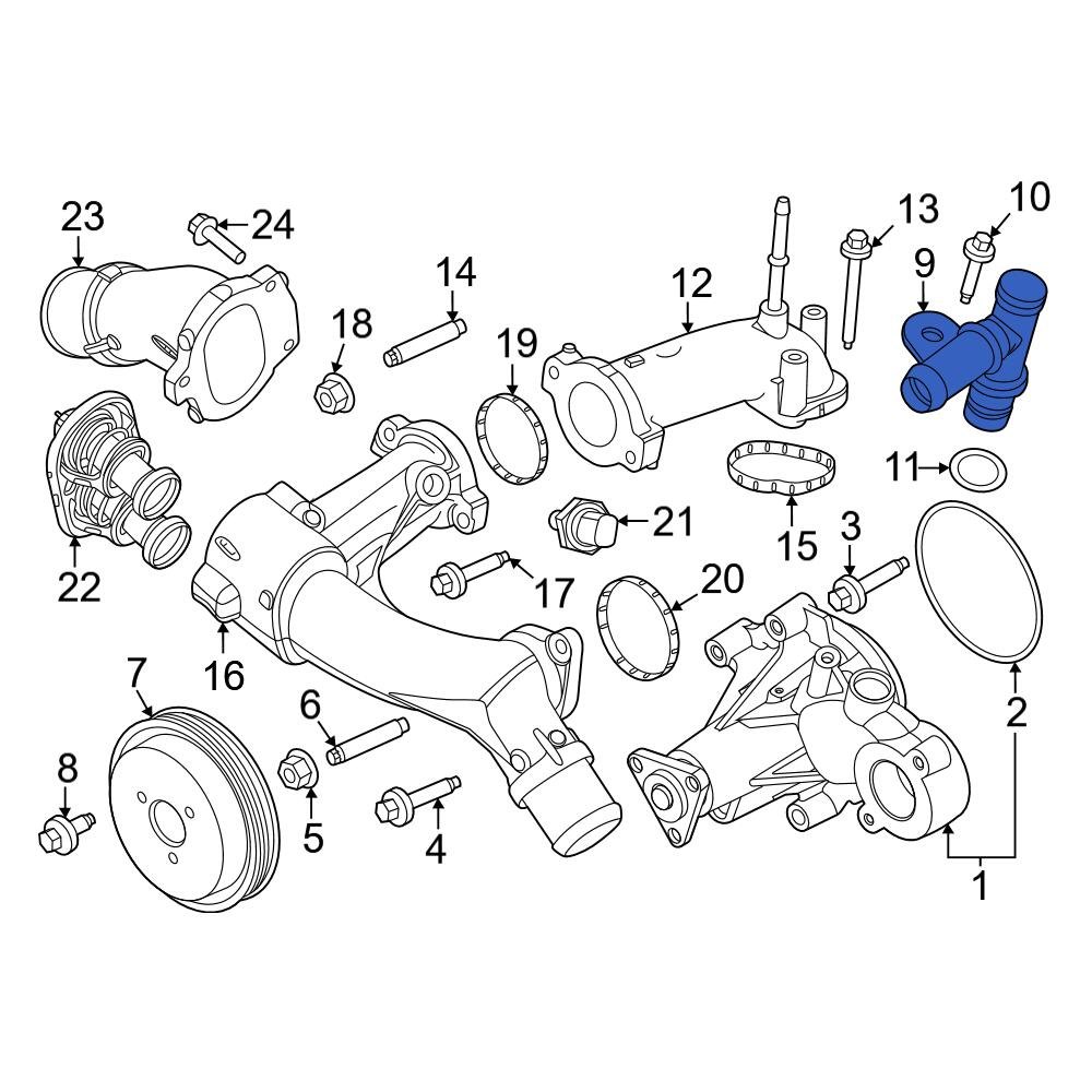 Ford OE PR3Z18663A HVAC Heater Hose Connector