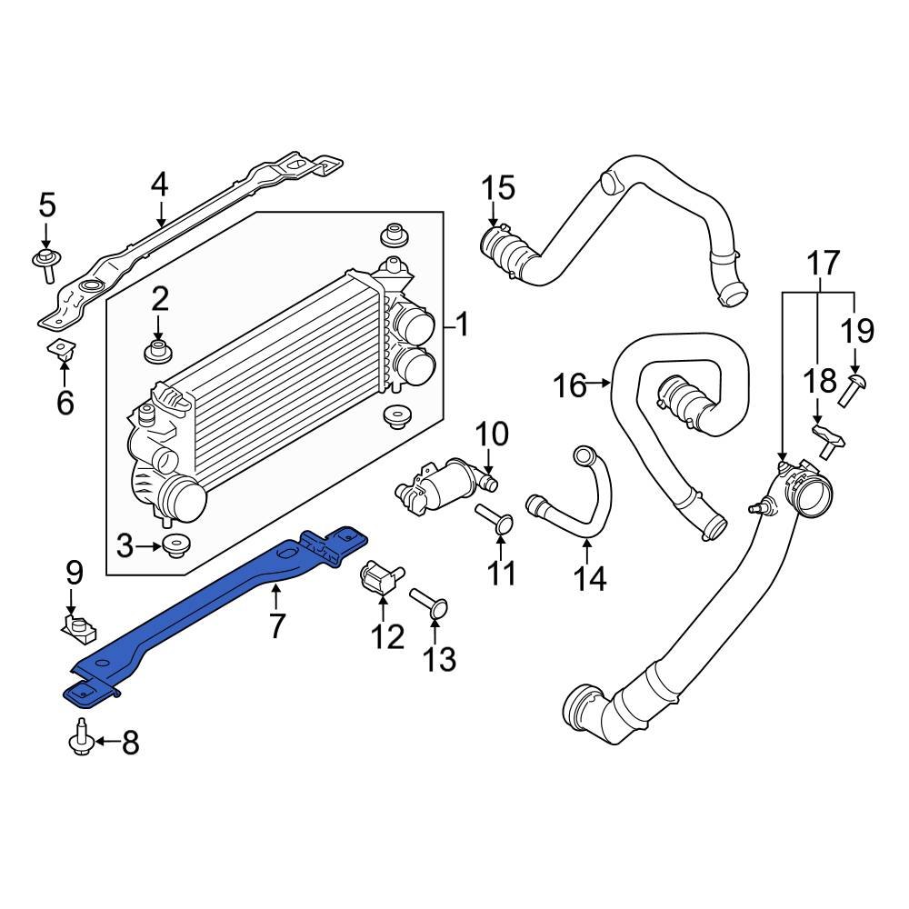 Ford OE HL3Z6K864A Lower Intercooler Bracket