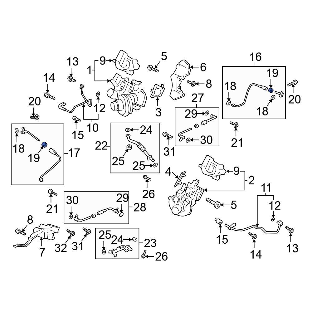 Ford OE HL3Z6N652A Upper Turbocharger Coolant Line Gasket