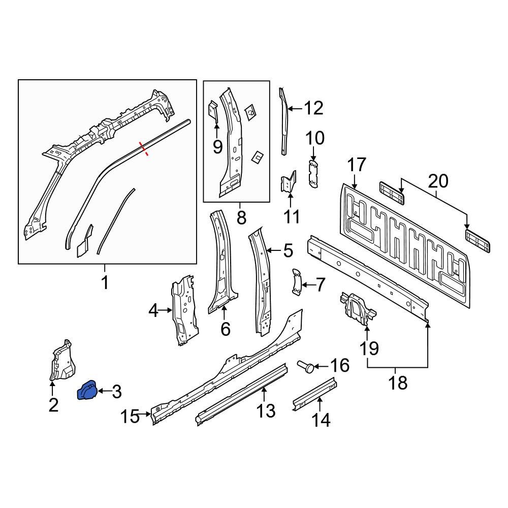 Ford OE FL3Z15023A61A - Left Body A-Pillar Reinforcement Insulator