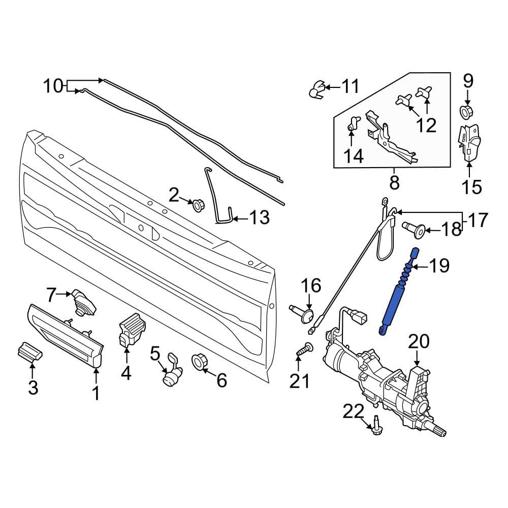 Ford OE FL3Z99442A38B Tailgate Lift Support